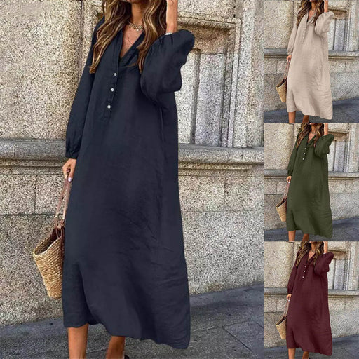 retro cotton linen swing dress - MRSLM