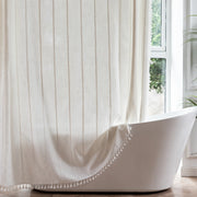 bohemian tassel shower curtain, view 7 - MRSLM
