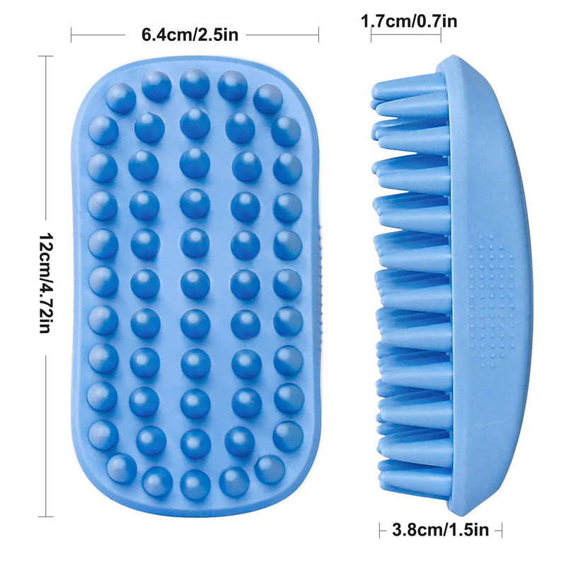 soft silicone pet bath and grooming brush, view 6 - MRSLM