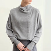 asymmetrical mock neck sweater, view 6 - MRSLM