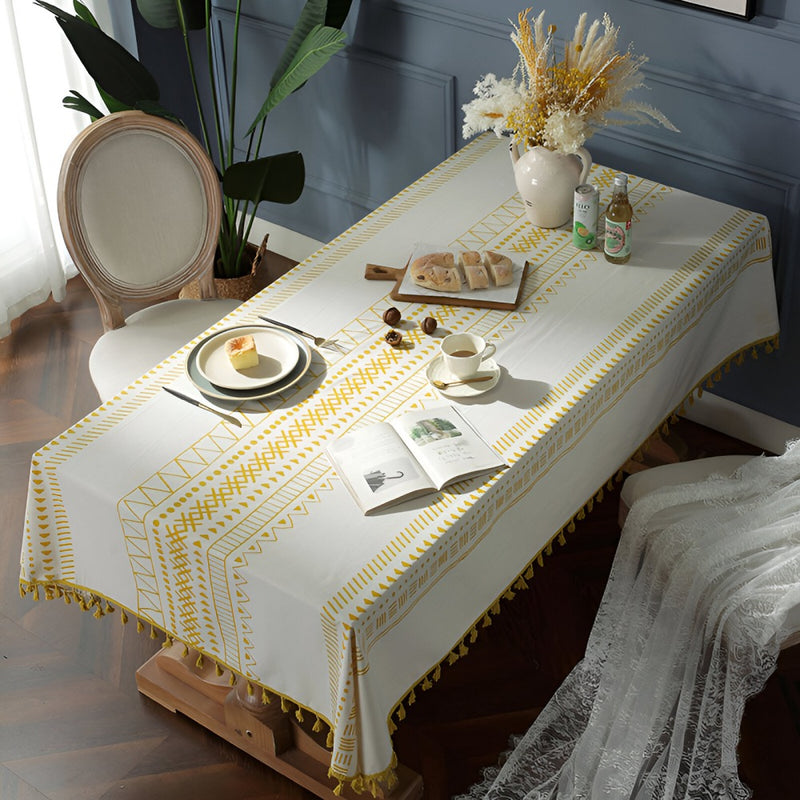 geometric tassels bohemian tablecloth, view 3 - MRSLM