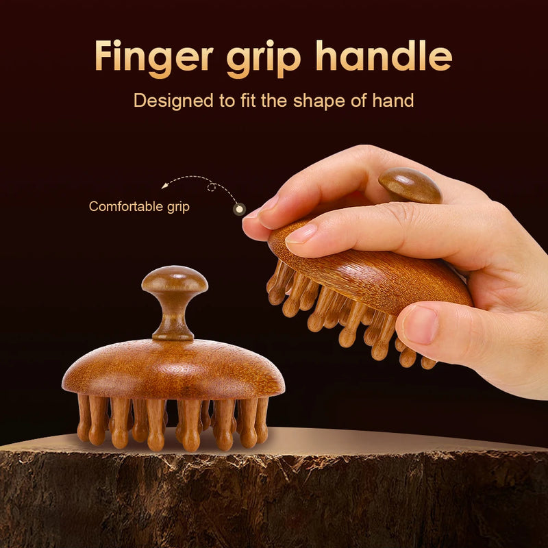 sandalwood scalp massage comb, view 3 - MRSLM