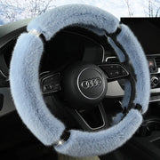 suede fur diamond steering wheel cover, view 5 - MRSLM