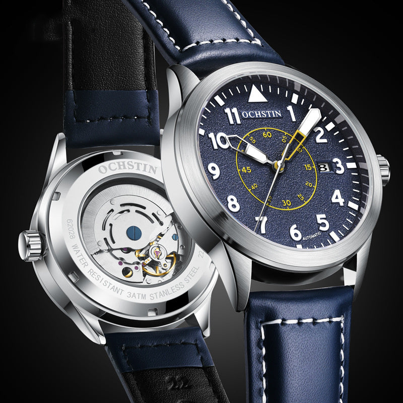 Men's automatic mechanical leather watch - MRSLM