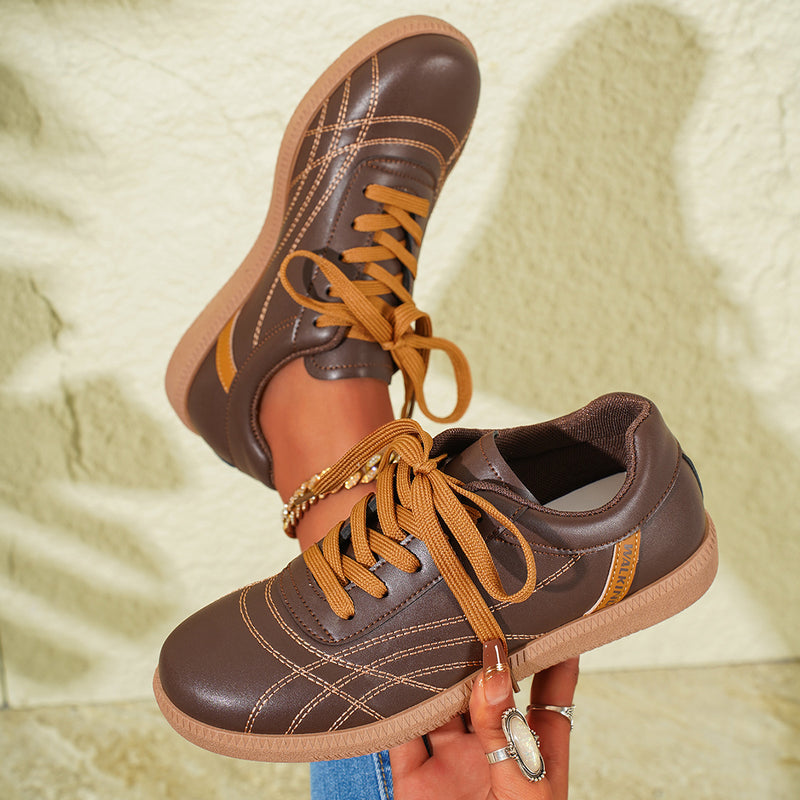 Retro lace-up thick-sole sneakers, view 8 - MRSLM