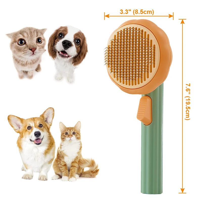 self-cleaning pet grooming comb, view 9 - MRSLM