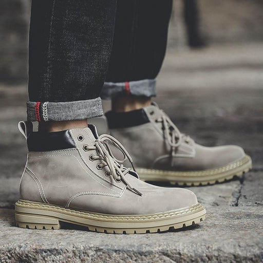 men's vintage casual leather ankle boots - MRSLM
