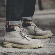 men's vintage casual leather ankle boots, view 4 - MRSLM