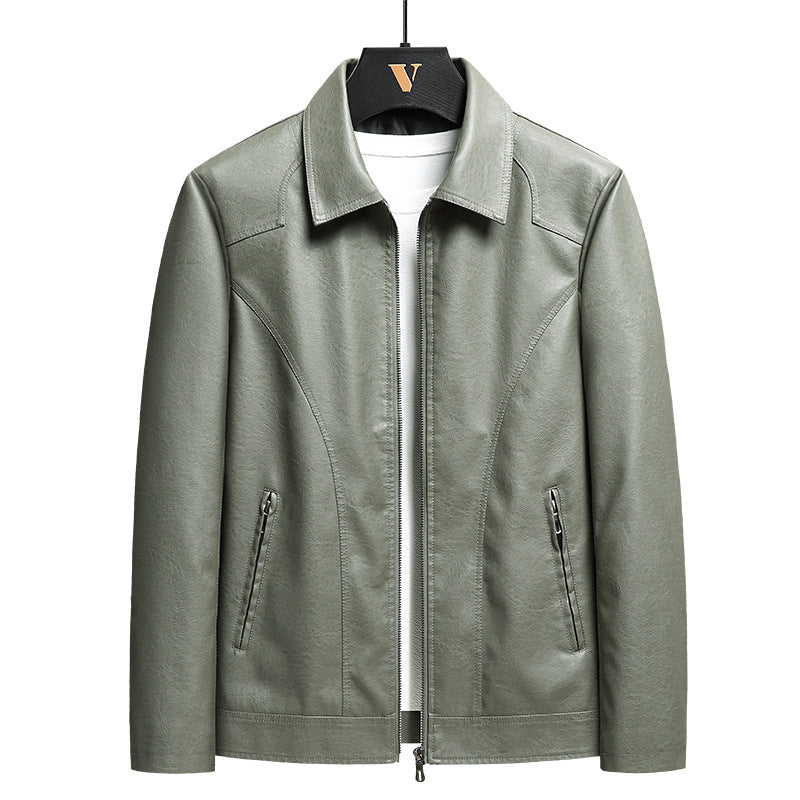 Men's Thin Faux Leather Jacket
