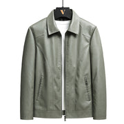 Men's thin faux leather jacket, view 2 - MRSLM