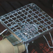 folding campfire grill stand, view 4 - MRSLM