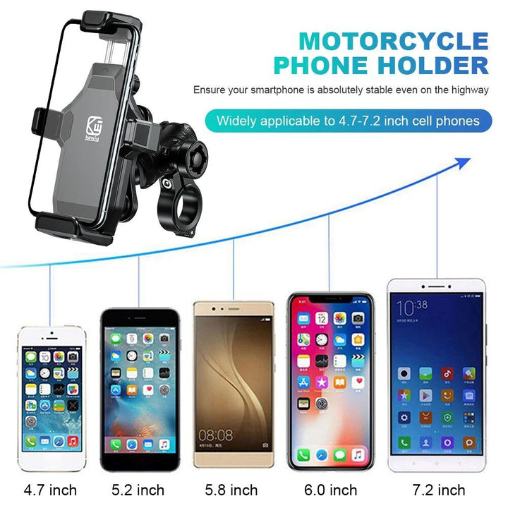 360° Rotating Shockproof Bike & Motorcycle Phone Mount for 4.7-7.2 Inch Devices