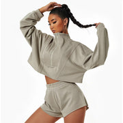 women's cotton patchwork zip-up hoodie, view 9 - MRSLM