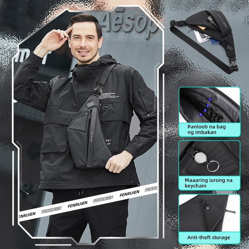 men's single shoulder messenger bag, view 2 - MRSLM