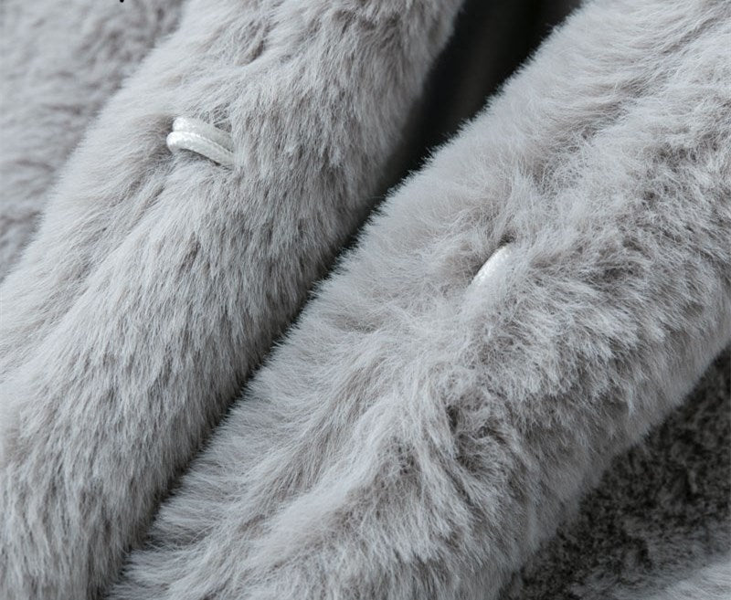 Women's long faux fur coat, view 4 - MRSLM