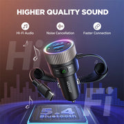 60w bluetooth 5.4 fm transmitter with fast charger, view 3 - MRSLM