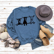 cute alpaca print crew neck sweatshirt - MRSLM