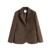 retro wool suit jacket for women, view 3 - MRSLM