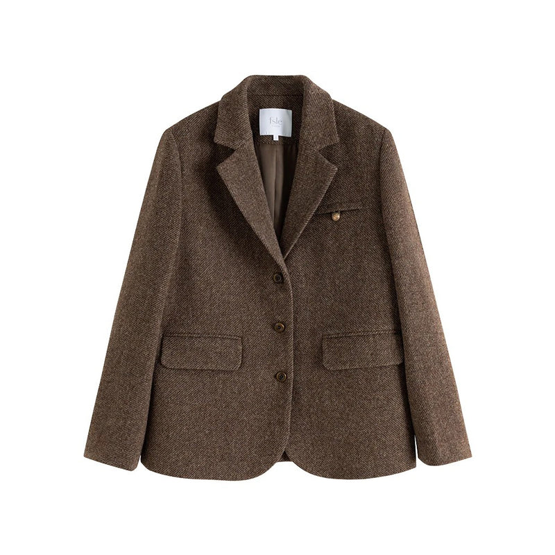 retro wool suit jacket for women, view 3 - MRSLM