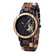 retro wooden quartz couple watch, view 5 - MRSLM