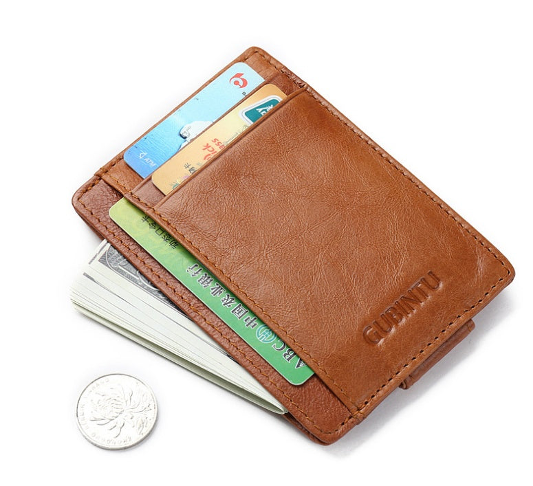 men's thin leather money clip wallet, view 5 - MRSLM
