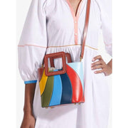 patchwork vegan leather tote, view 3 - MRSLM
