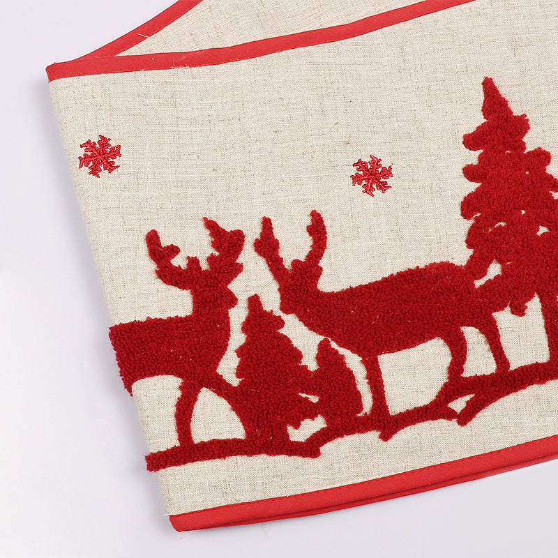 Christmas elk tree skirt, view 2 - MRSLM
