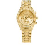 Women's crystal quartz watch with metal band - MRSLM