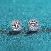 women's moissanite-style s925 silver earrings - MRSLM