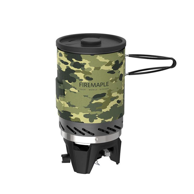camouflage camping gas stove cooking system, view 3 - MRSLM