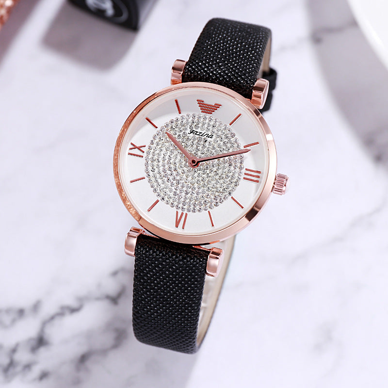 women's swan design leather strap watch, view 5 - MRSLM