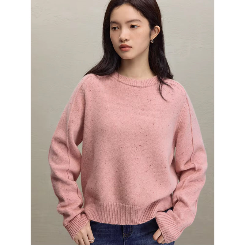 cozy soft round neck wool sweater, view 4 - MRSLM