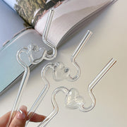 Heart glass drinking straw, view 8 - MRSLM