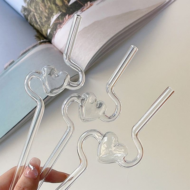 Heart glass drinking straw, view 8 - MRSLM
