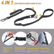 no-pull reflective bungee dog leash, view 3 - MRSLM