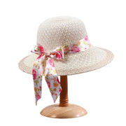Elegant floral ribbon sun hat, view 4 - MRSLM