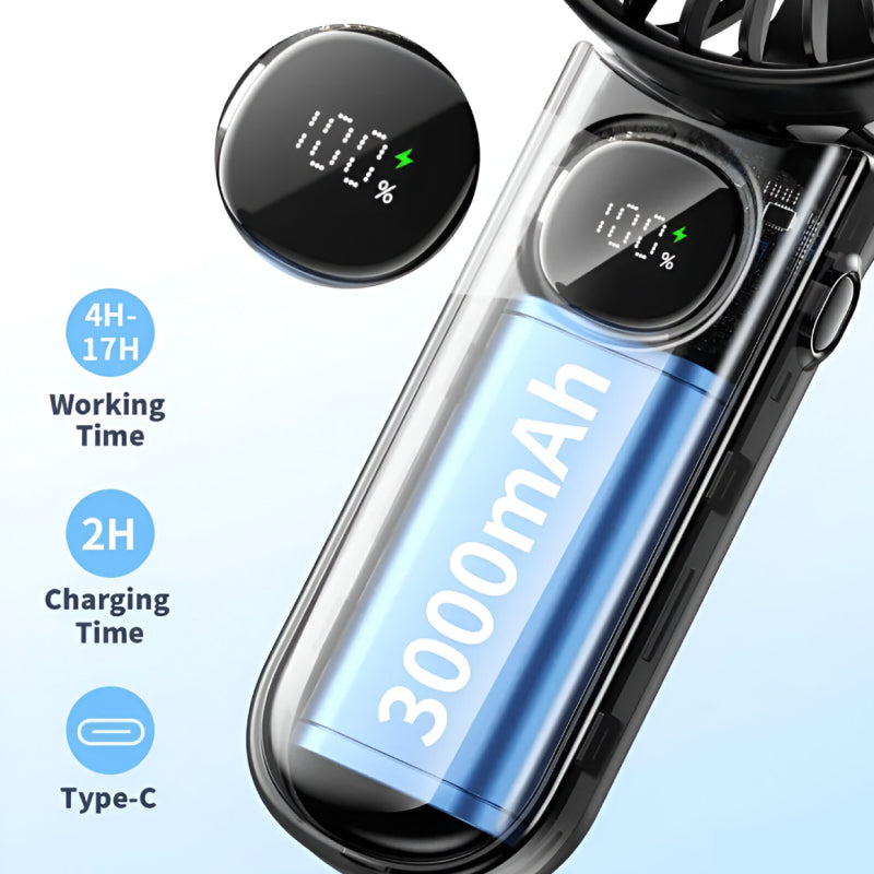 foldable handheld fan, view 5 - MRSLM