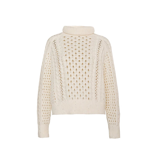 turtleneck wool cardigan sweater, view 2 - MRSLM