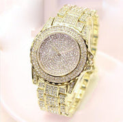 simple stone-accent steel band ladies watch, view 3 - MRSLM