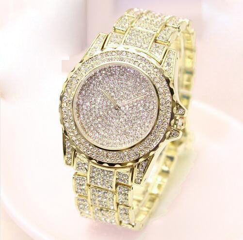 simple stone-accent steel band ladies watch, view 3 - MRSLM