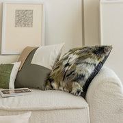 patchwork pu leather cushion cover, view 11 - MRSLM
