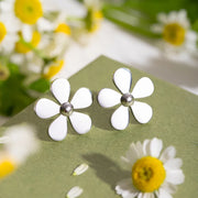 gold daisy earrings, view 4 - MRSLM