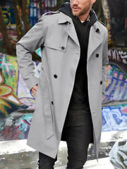 Men's slim double-breasted trench coat, view 4 - MRSLM
