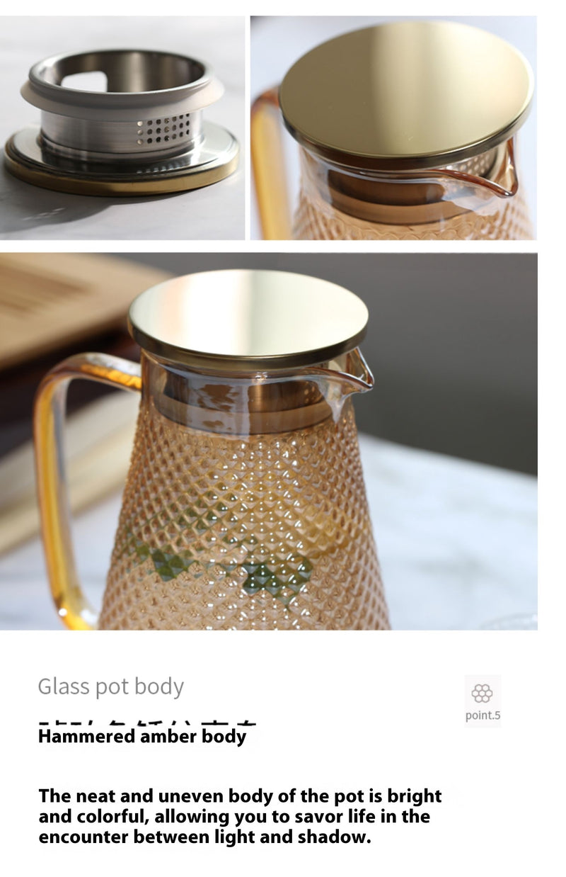amber glass water pitcher, view 4 - MRSLM