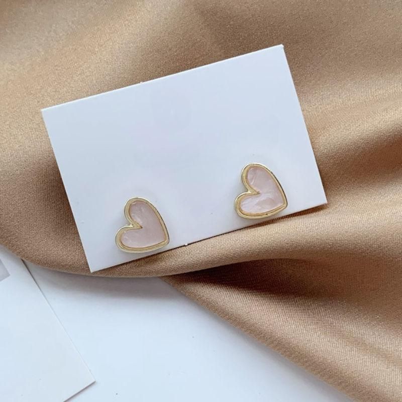 heart bling zircon stud earrings, view 7 - MRSLM