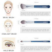 sky blue makeup brush set, view 9 - MRSLM