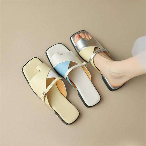 women's leather summer slippers - MRSLM