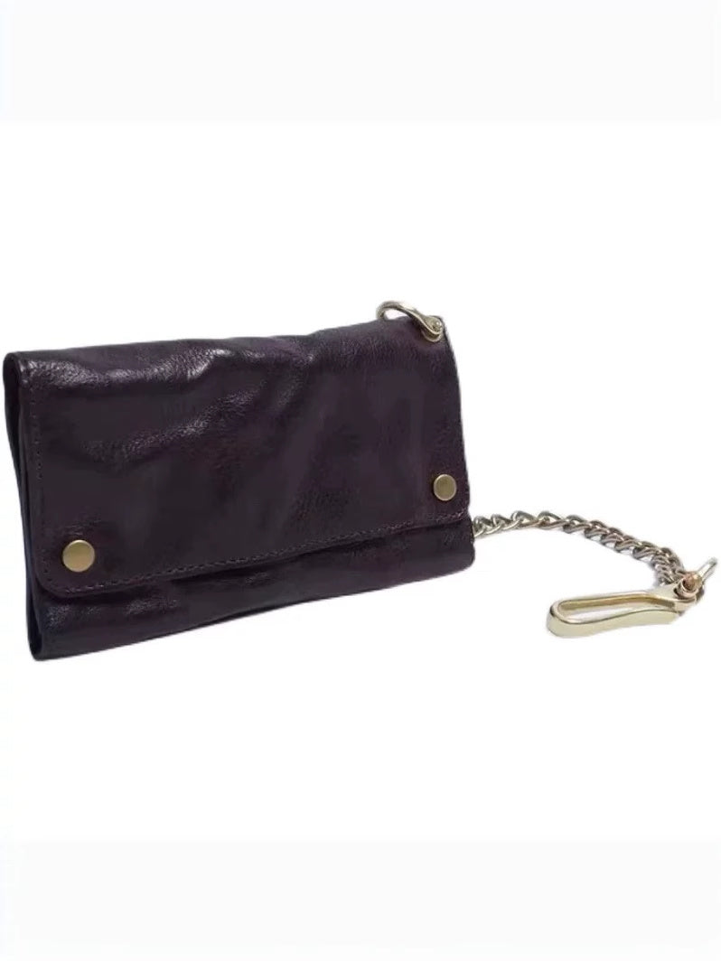 vintage trifold cowhide wallet, view 8 - MRSLM