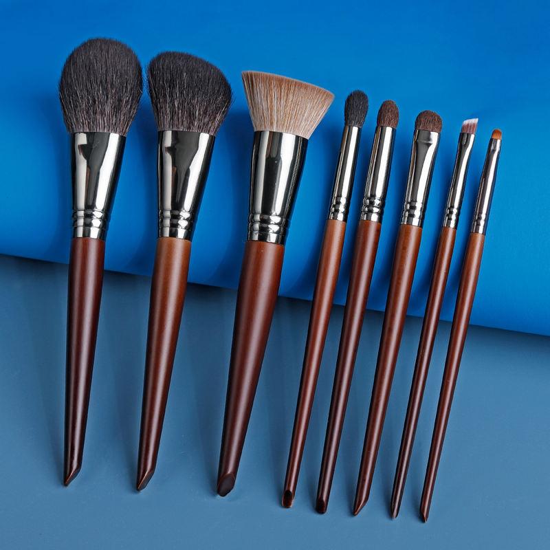 8-piece natural hair makeup brush set, view 2 - MRSLM