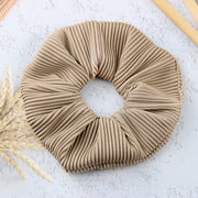 oversized pleated striped scrunchie, view 5 - MRSLM